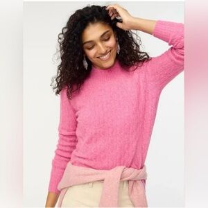 J. Crew Pink Mock Neck Wool Blend Sweater Size Small
